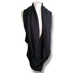 Fifth Avenue Shoe Repair Womens Cowl Neck Top Sz Medium Black Cropped Lagenlook